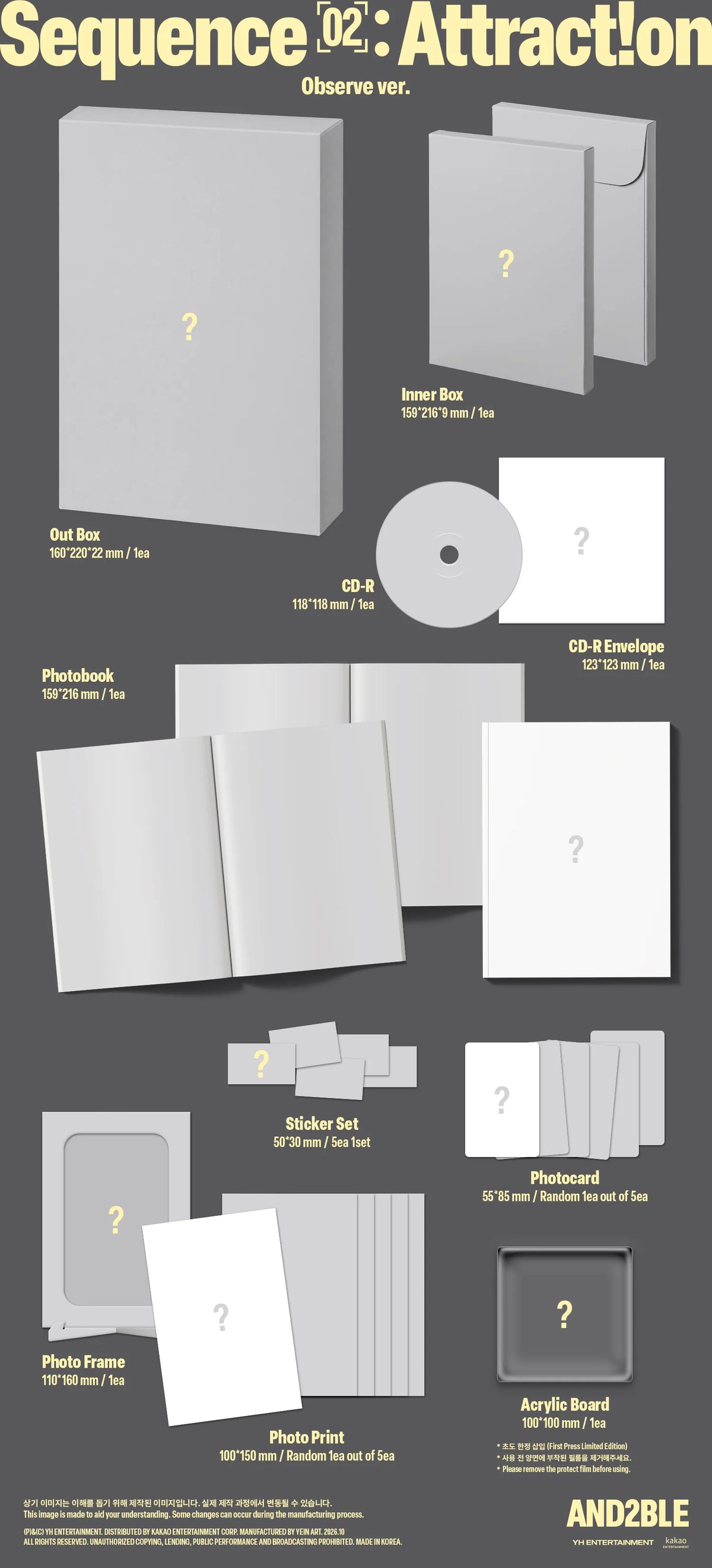 [PREORDER] [SHIPS IN DEC 2026-JAN 2027] AND2BLE - 'SEQUENCE 02 : ATTRACTION' 2ND MINI ALBUM STANDARD OBSERVE Ver.