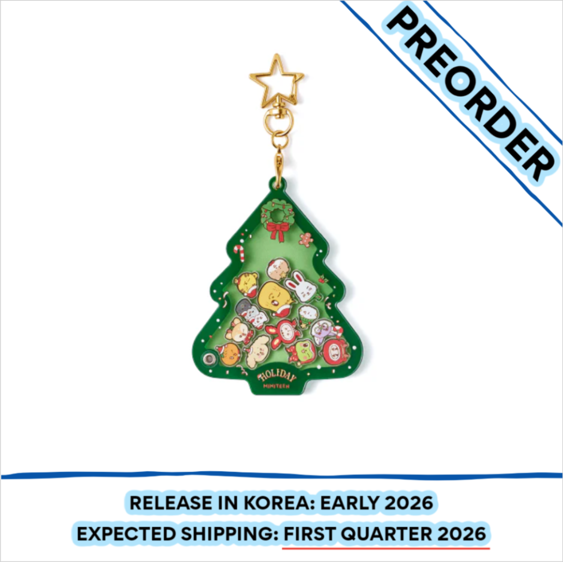[PREORDER] SEVENTEEN - HOLIDAY WITH MINITEEN MD Acrylic Shaker Keyring Green
