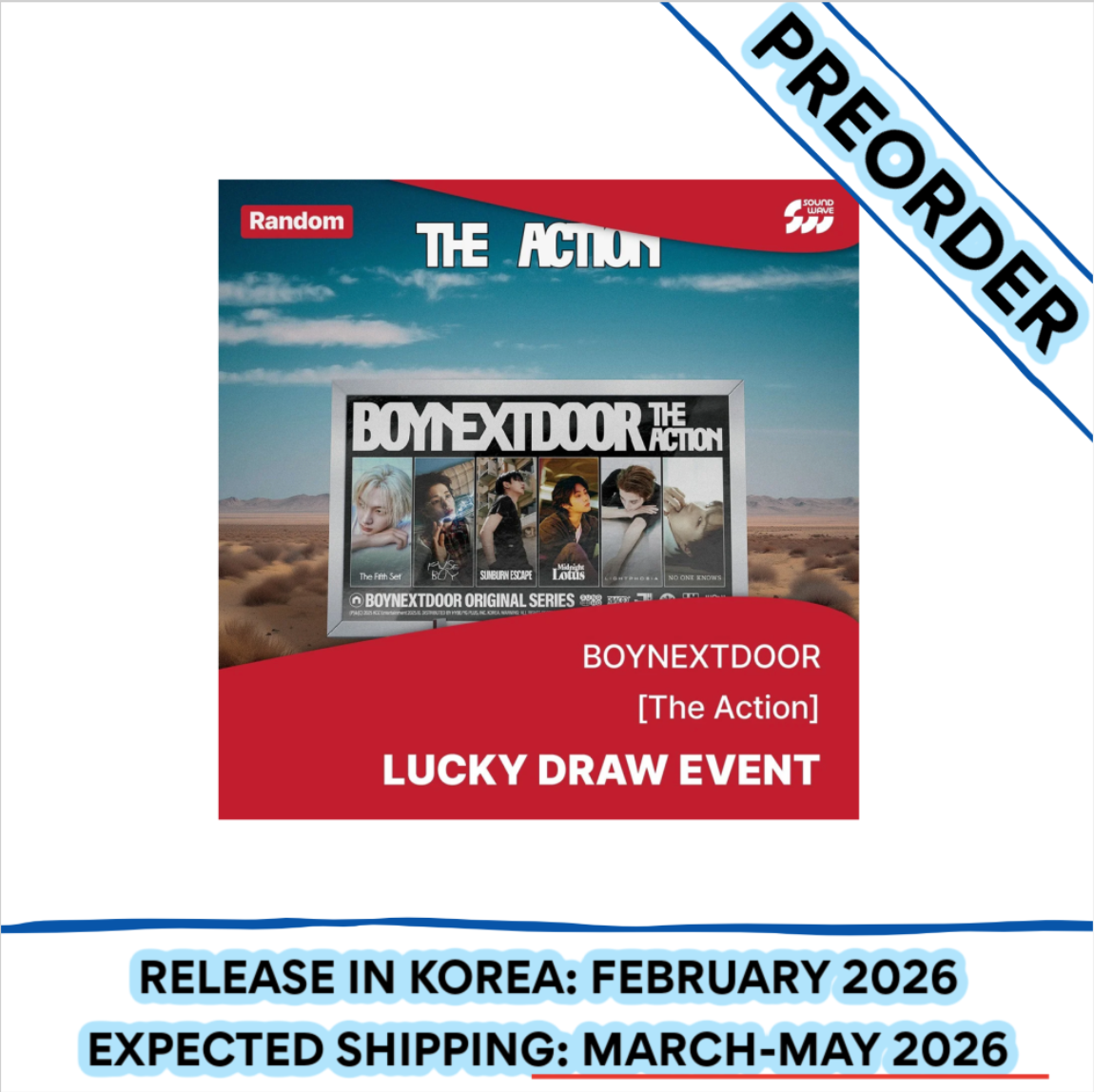 [PREORDER] BOYNEXTDOOR - THE ACTION 5TH EP Album Soundwave Lucky Draw Event Frame Ver. (Random)