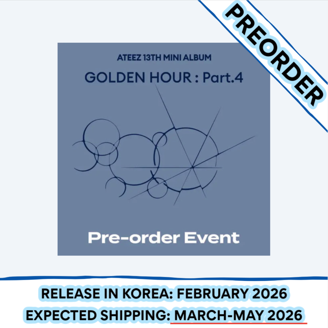 [PREORDER] ATEEZ - GOLDEN HOUR : PART.4 13TH MINI ALBUM FROMM STORE GIFT DIGIPACK RANDOM