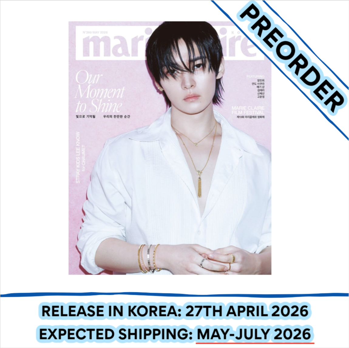 [PREORDER] Stray Kids LEE KNOW - MARIE CLAIRE MAGAZINE 2026 MAY ISSUE COVER B