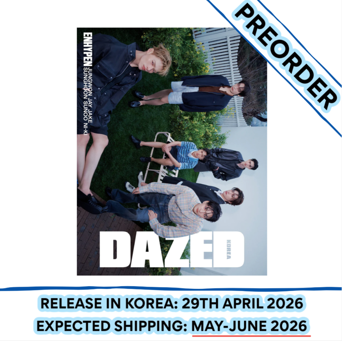 [PREORDER] ENHYPEN - DAZED & CONFUSED KOREA MAGAZINE 2026 MAY ISSUE COVER B