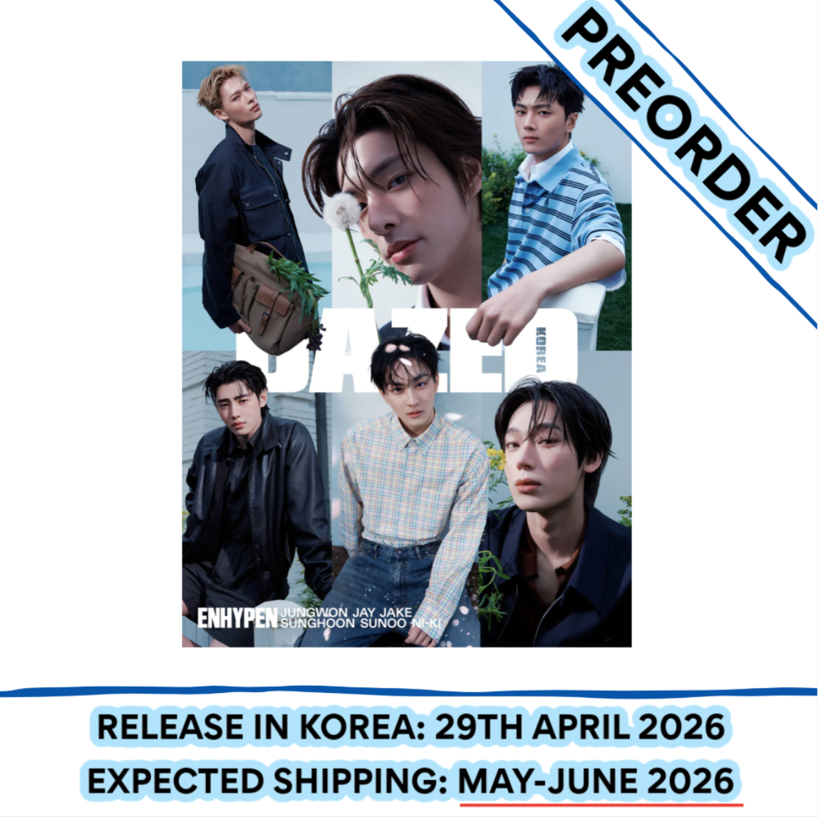 [PREORDER] ENHYPEN - DAZED & CONFUSED KOREA MAGAZINE 2026 MAY ISSUE COVER E