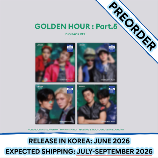 [PREORDER] ATEEZ - 14th Mini Album GOLDEN HOUR : PART.5 Digipack Unit Ver. HELLO82 EUROPE EXCLUSIVE (Random Unit)