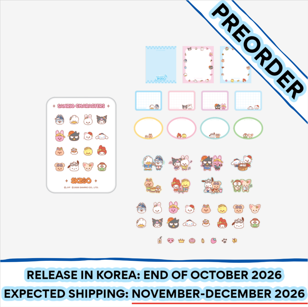 [PREORDER] [SHIPS IN NOV-DEC] Stray Kids - [2026 SKZOO X SANRIO CHARACTERS OFFICIAL MD] TIN CASE STICKY NOTE SET
