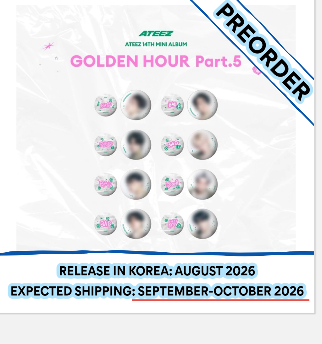 [PREORDER] [SHIPS IN SEPT-OCT] ATEEZ - [POP-UP STORE [GOLDEN HOUR : Part.5] MD] CAN BADGE SET (Member Choice)