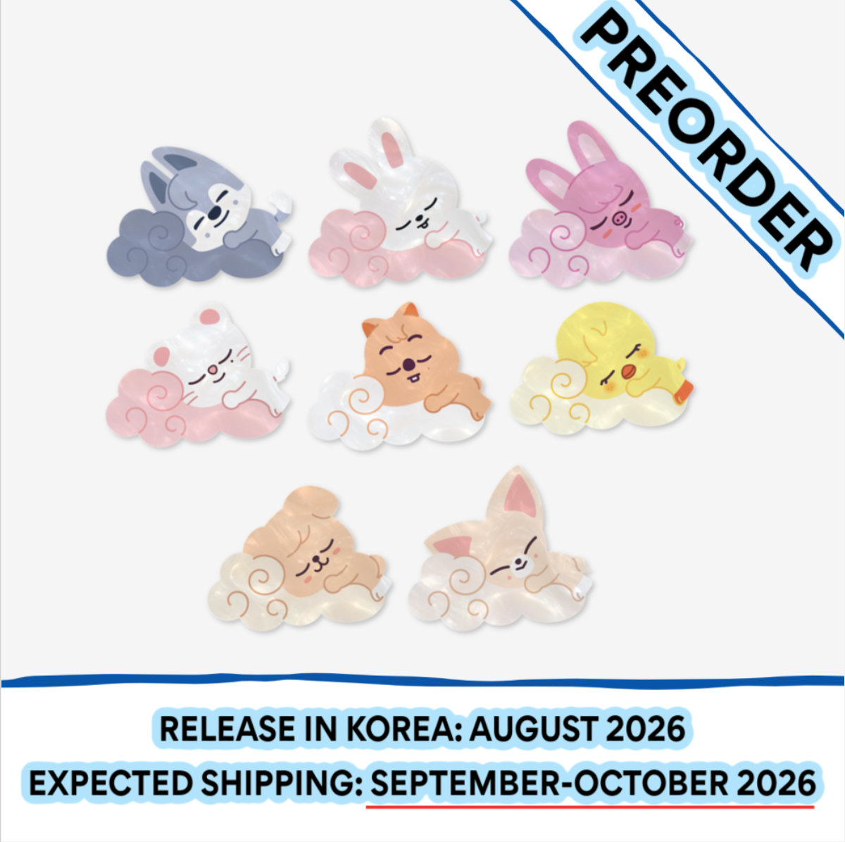 [PREORDER] [SHIPS IN SEPT-OCT] Stray Kids - World Tour [RUN IT SEOUL] OFFICIAL MD - SKZOO ACRYLIC HAIR CLIP (SKZOO Choice)