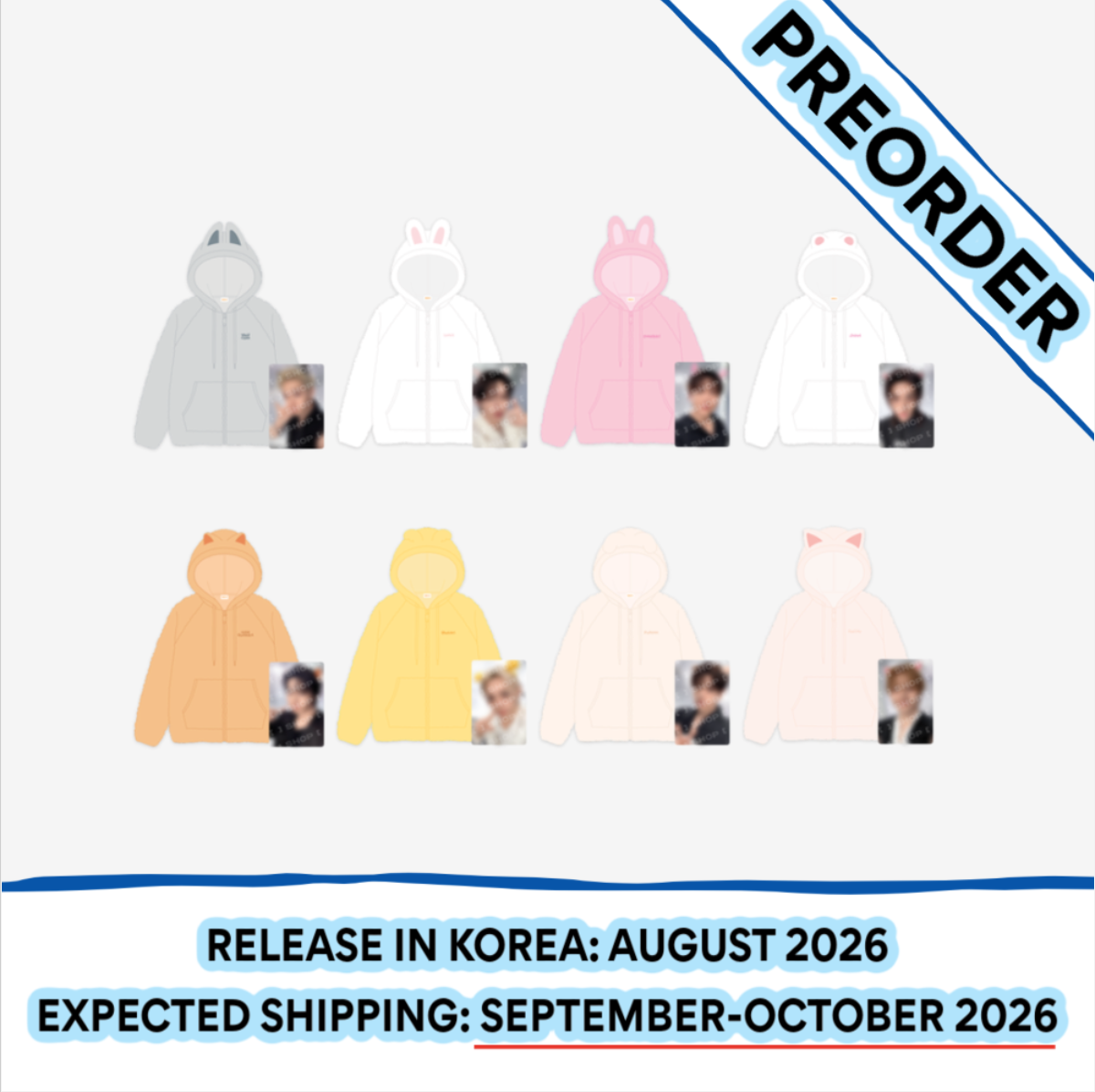 [PREORDER] [SHIPS IN SEPT-OCT] Stray Kids - World Tour [RUN IT SEOUL] OFFICIAL MD - SKZOO FLEECE HOOD ZIP-UP (SKZOO Choice)