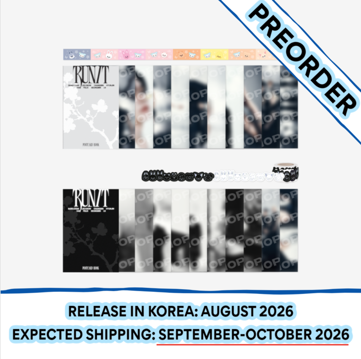 [PREORDER] [SHIPS IN SEPT-OCT] Stray Kids - World Tour [RUN IT SEOUL] OFFICIAL MD - POSTCARD BOOK & ROLL STICKER SET (Type Choice)