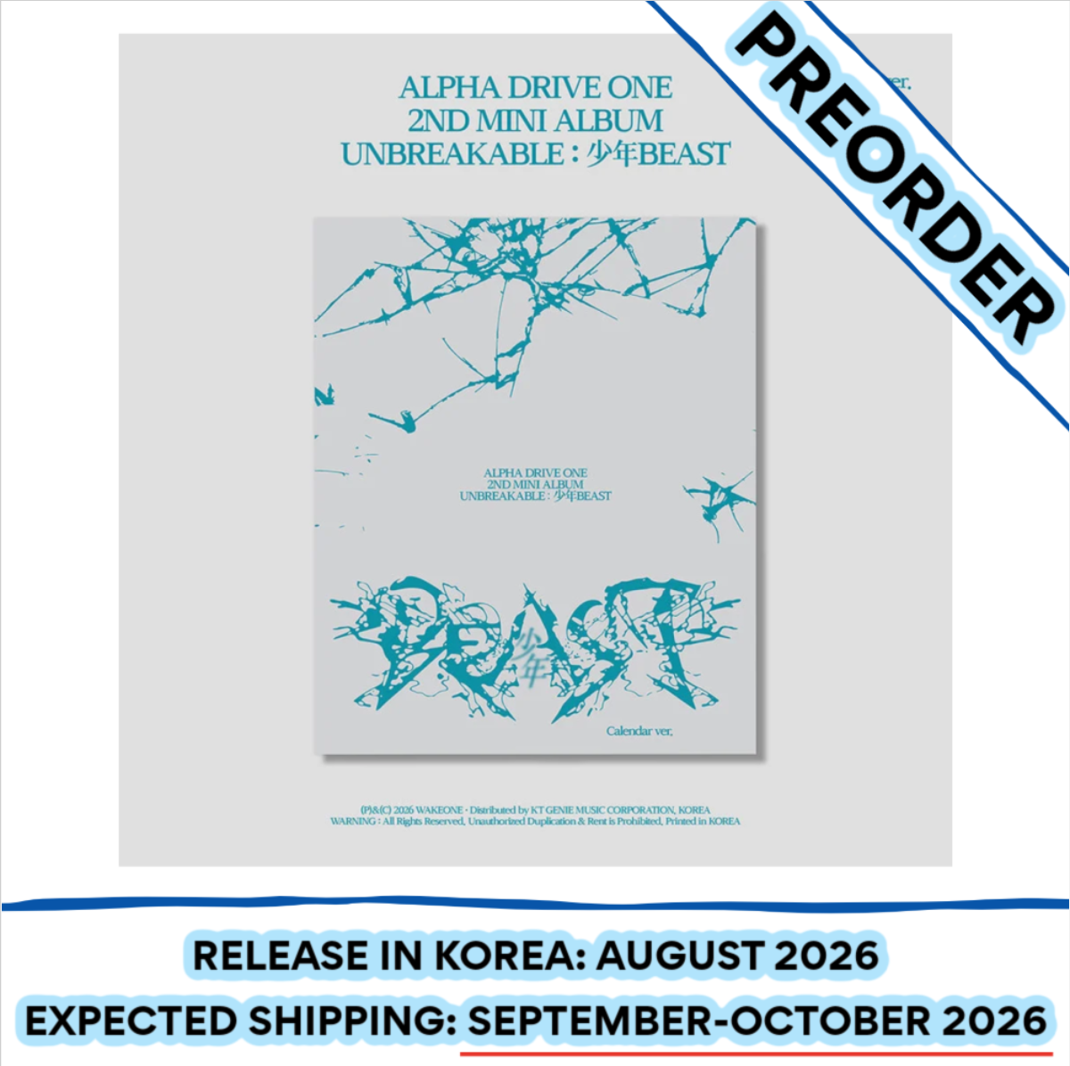 [PREORDER] [SHIPS IN SEPT-OCT] ALPHA DRIVE ONE - UNBREAKABLE : BOY BEAST CALENDAR Ver.