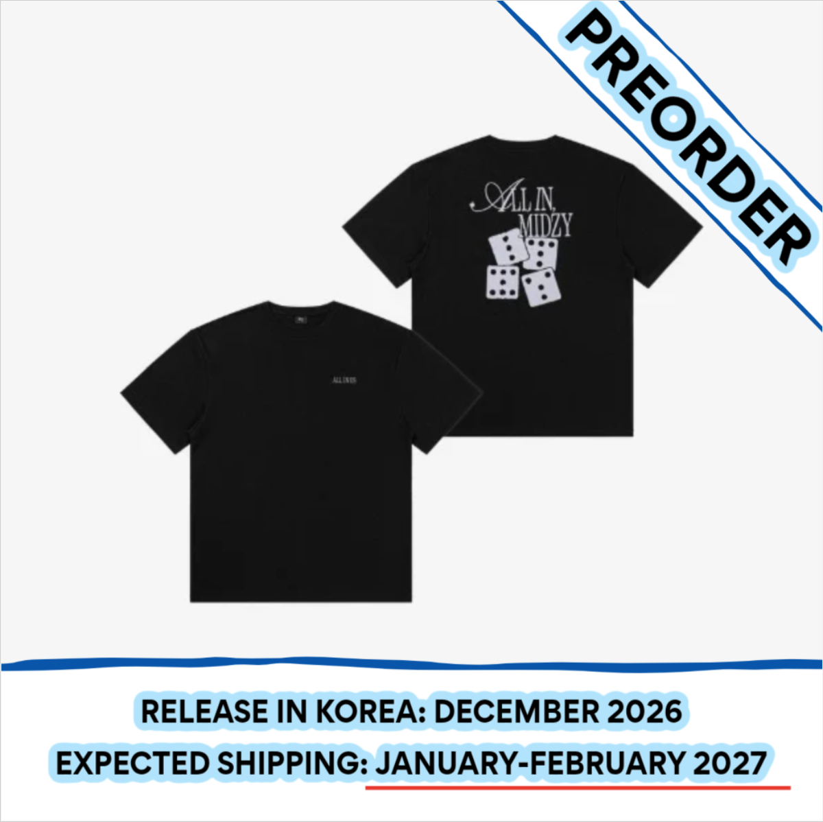 [PREORDER] [SHIPS IN JAN-FEB 2027] ITZY - ALL IN, MIDZY 5TH FAN MEETING OFFICIAL MD T-SHIRT (One Size)