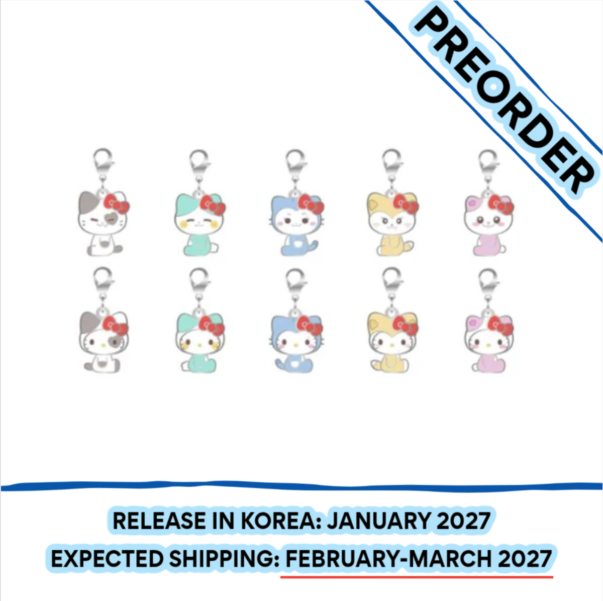 [PREORDER] [SHIPS IN FEB-MARCH 2027] ITZY - TWINZY X HELLO KITTY OFFICIAL MD RANDOM KEY HOLDER CHARM
