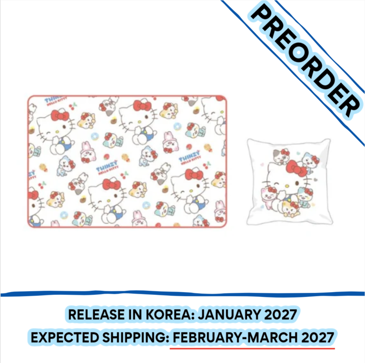 [PREORDER] [SHIPS IN FEB-MARCH 2027] ITZY - TWINZY X HELLO KITTY OFFICIAL MD BLANKET