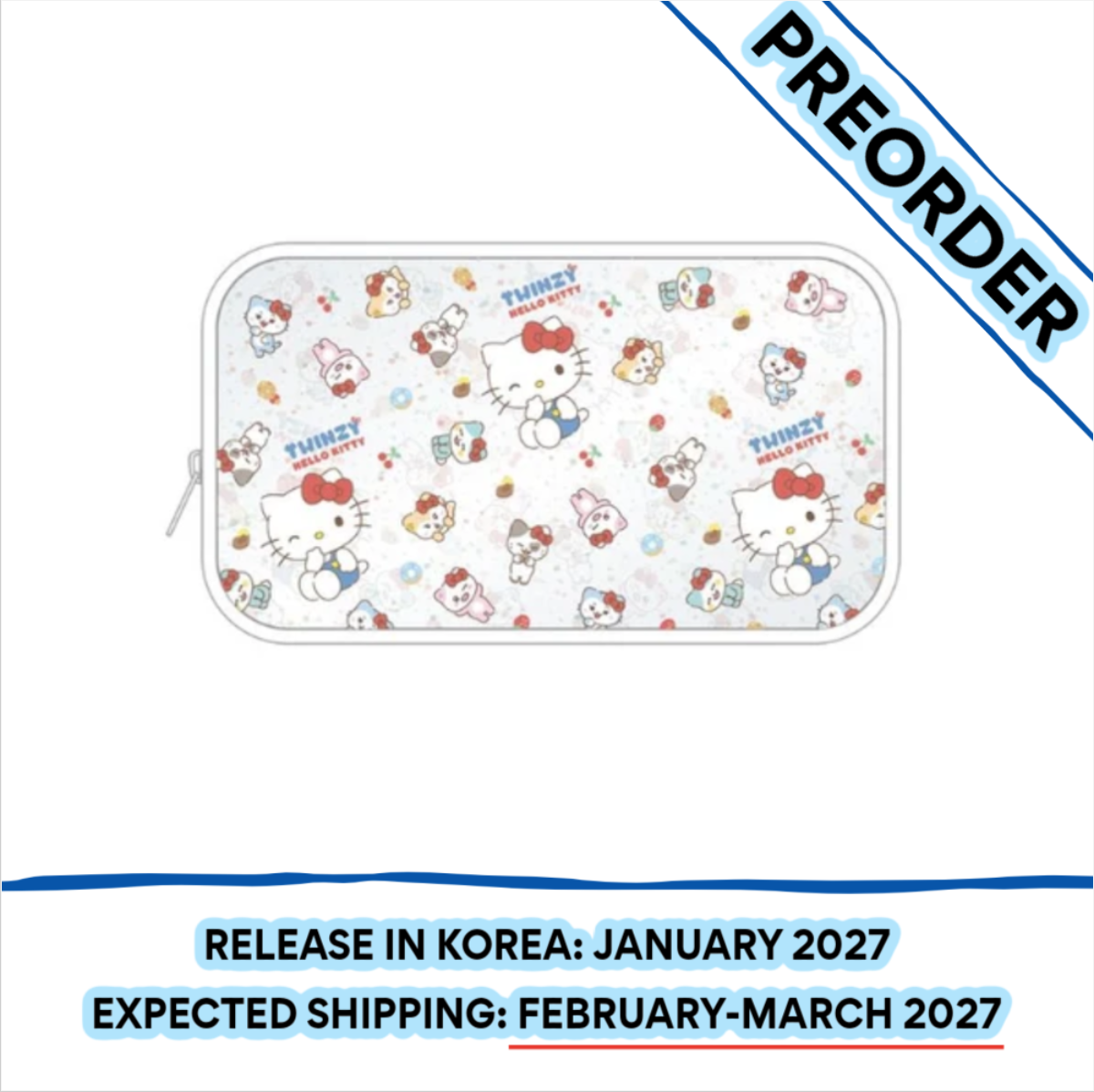 [PREORDER] [SHIPS IN FEB-MARCH 2027] ITZY - TWINZY X HELLO KITTY OFFICIAL MD GLITTER POUCH