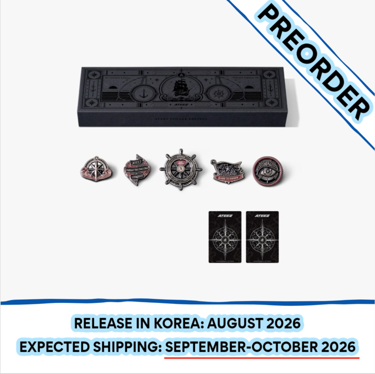 [PREORDER] [SHIPS IN SEPT-OCT] ATEEZ - ATEEZ X FANPLDAY OFFICIAL MD METAL PIN SET VOYAGE EDITION