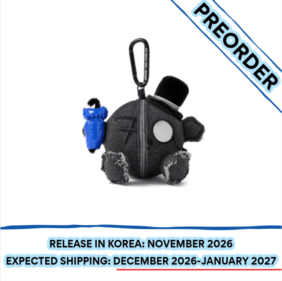 [PREORDER] [SHIPS IN DEC-JAN] BTS - ARIRANG WORLD TOUR OFFICIAL MD PLUSH KEYRING LONDON Ver.