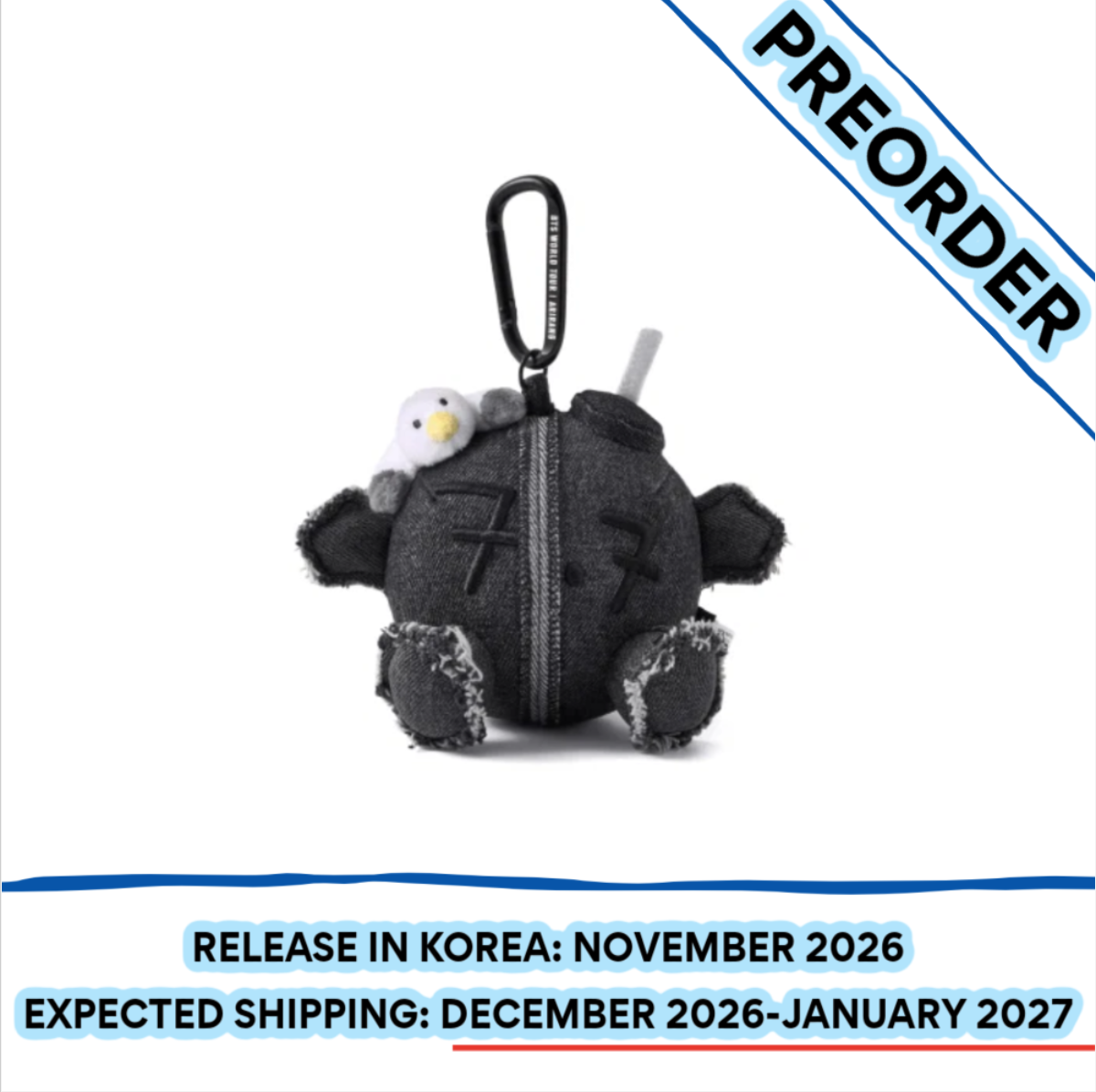 [PREORDER] [SHIPS IN DEC-JAN] BTS - ARIRANG WORLD TOUR OFFICIAL MD PLUSH KEYRING BUSAN Ver.
