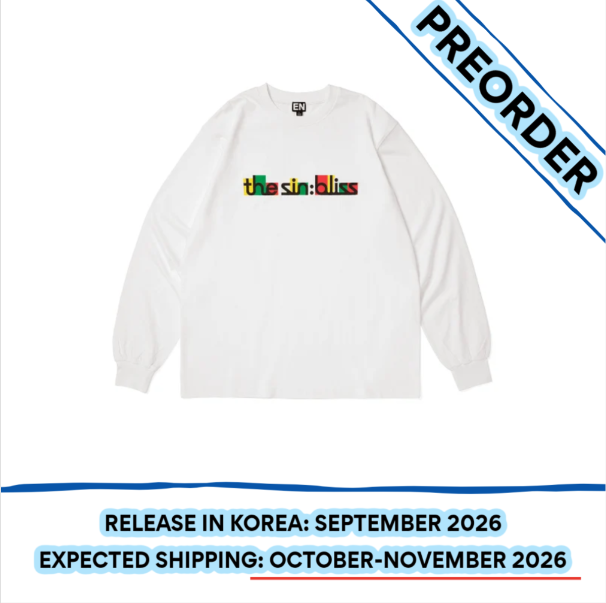 [PREORDER] [SHIPS IN OCT-NOV] ENHYPEN - THE SIN : BLISS POP UP OFFICIAL MD L/S T-SHIRT WHITE (Size Choice)