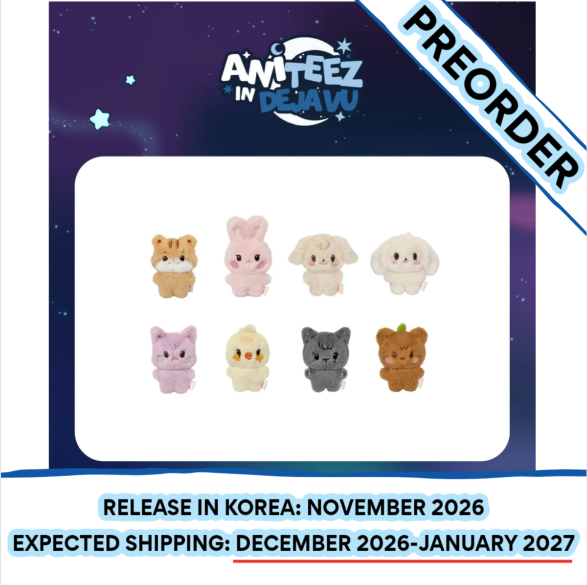 [PREORDER] [SHIPS IN DEC 2026-JAN 2027] ATEEZ - ANITEEZ IN DEJAVU POP UP OFFICIAL MD TINY ANITEEZ MINI DOLL (Member Choice)