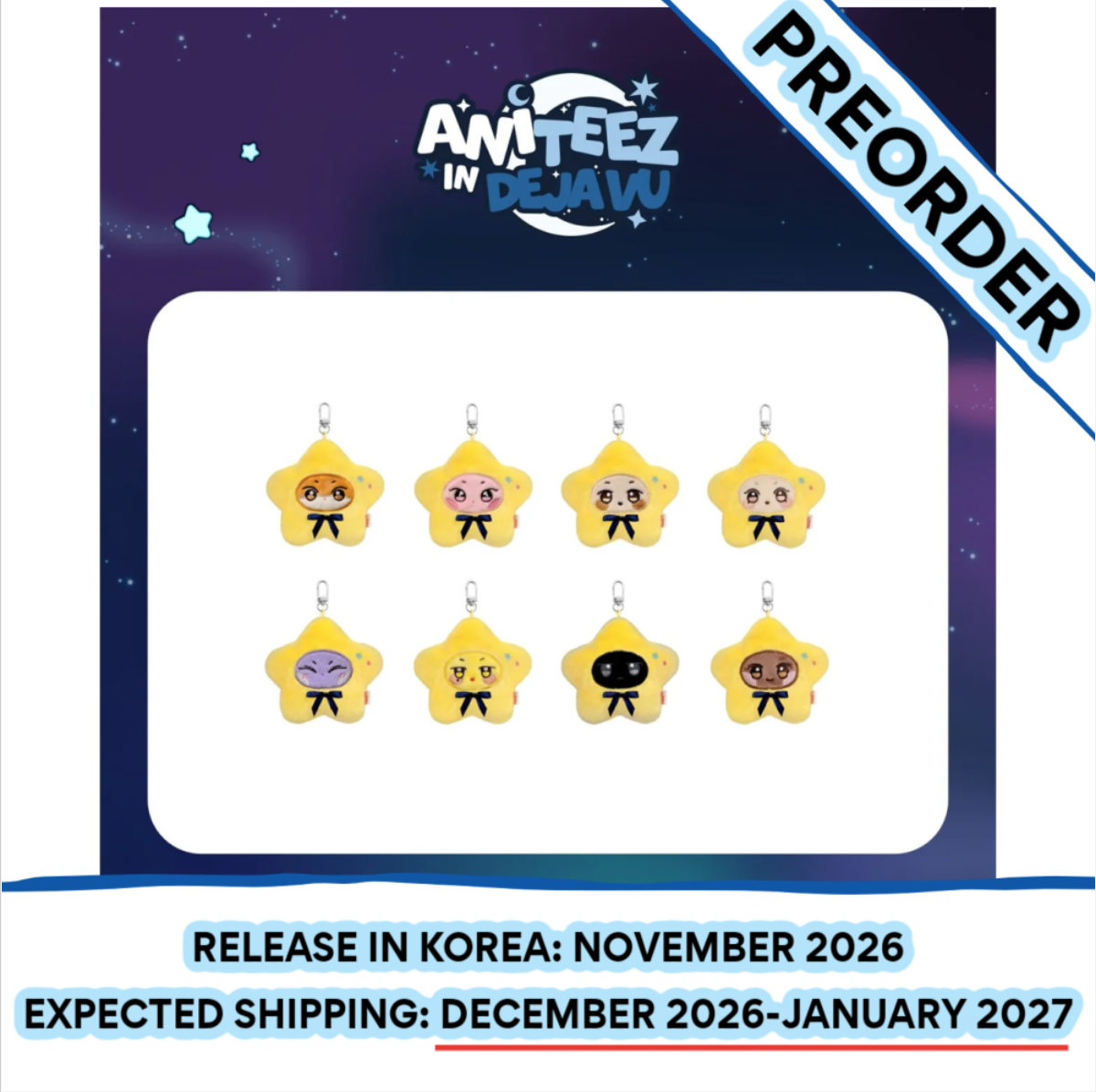 [PREORDER] [SHIPS IN DEC 2026-JAN 2027] ATEEZ - ANITEEZ IN DEJAVU POP UP OFFICIAL MD STAR ANITEEZ KEYRING (Member Choice)