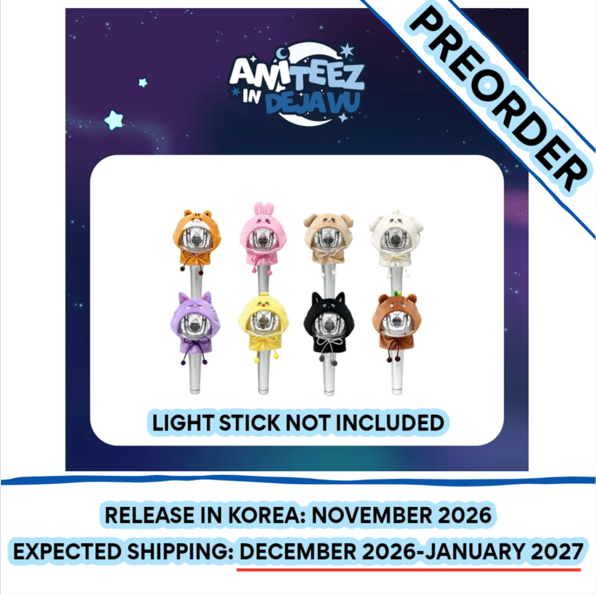 [PREORDER] [SHIPS IN DEC 2026-JAN 2027] ATEEZ - ANITEEZ IN DEJAVU POP UP OFFICIAL MD LIGHT STICK COVER (Member Choice)
