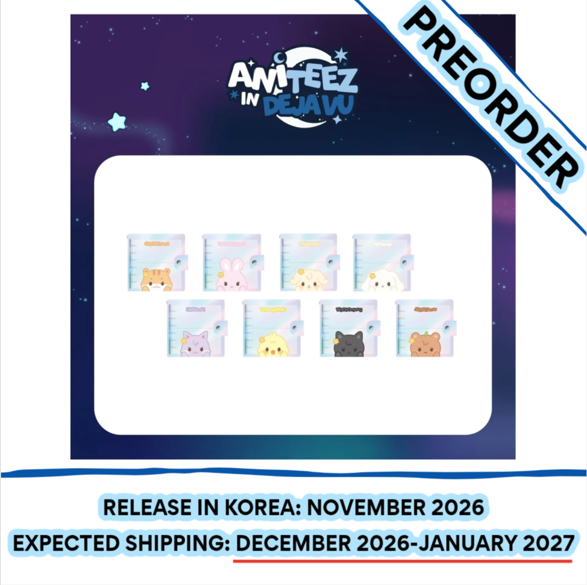 [PREORDER] [SHIPS IN DEC 2026-JAN 2027] ATEEZ - ANITEEZ IN DEJA VU POP UP OFFICIAL MD PHOTO CARD BINDER (Member Choice)