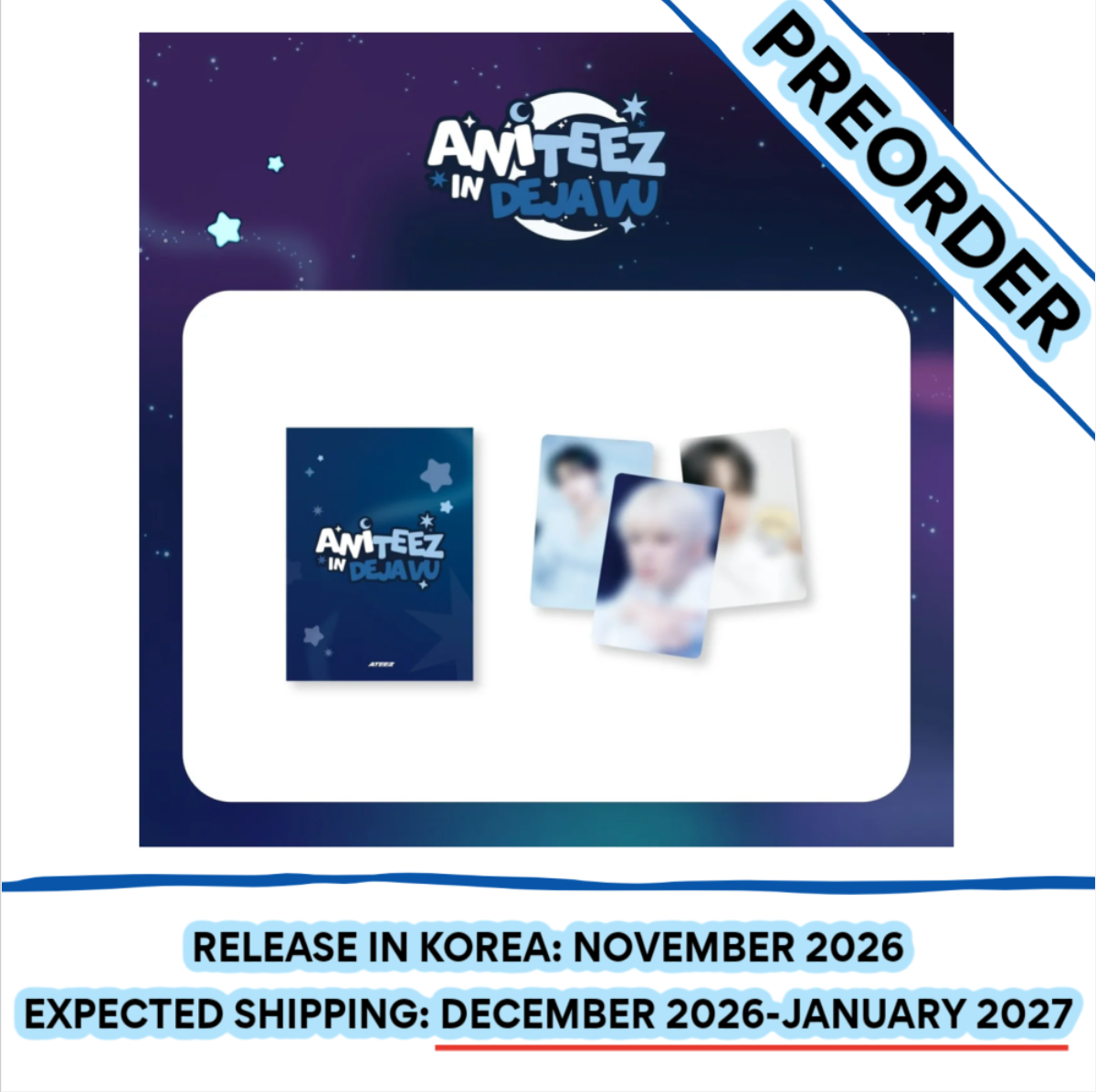 [PREORDER] [SHIPS IN DEC 2026-JAN 2027] ATEEZ - ANITEEZ IN DEJA VU POP UP OFFICIAL MD RANDOM TRADING CARD