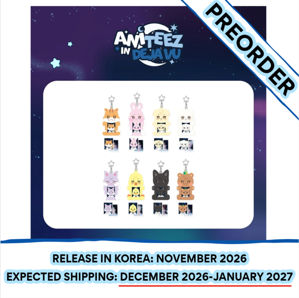 [PREORDER] [SHIPS IN DEC 2026-JAN 2027] ATEEZ - ANITEEZ IN DEJA VU POP UP OFFICIAL MD ACRYLIC MAGNETIC ID PHOTO HOLDER (Member Choice)