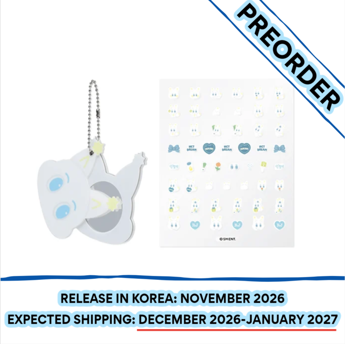 [PREORDER] [SHIPS IN DEC 2026-JAN 2027] NCT DREAM - THE SWEET DREAM HOTEL 10TH ANNIVERSARY PARTY OFFICIAL MD MIRROR STICKER SET (Member Choice)