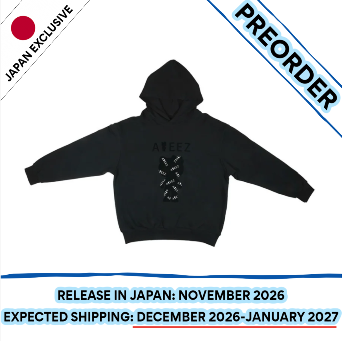 [PREORDER] [SHIPS IN DEC 2026-JAN 2027] ATEEZ - ATEEZ X HELLO KITTY POP UP OFFICIAL MD HOODIE (One Size)
