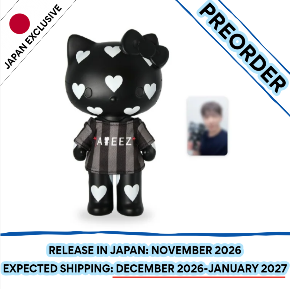 [PREORDER] [SHIPS IN DEC 2026-JAN 2027] ATEEZ - ATEEZ X HELLO KITTY POP UP OFFICIAL MD HEART FIGURE (With T-Shirt & Photocard 1EA)