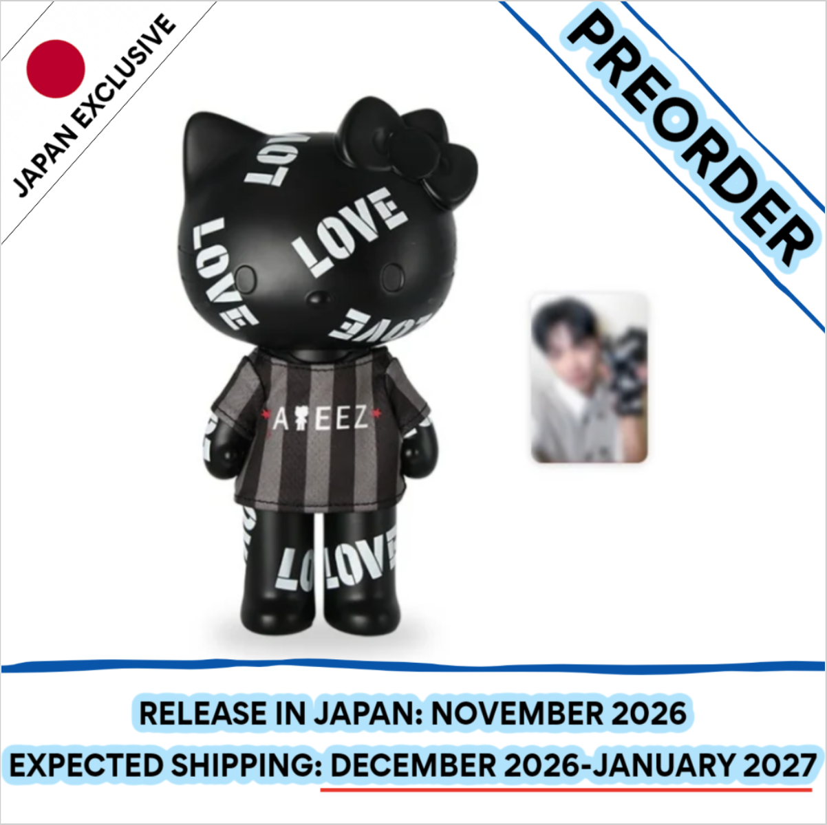 [PREORDER] [SHIPS IN DEC 2026-JAN 2027] ATEEZ - ATEEZ X HELLO KITTY POP UP OFFICIAL MD LOVE FIGURE (With T-Shirt & Photocard 1EA)
