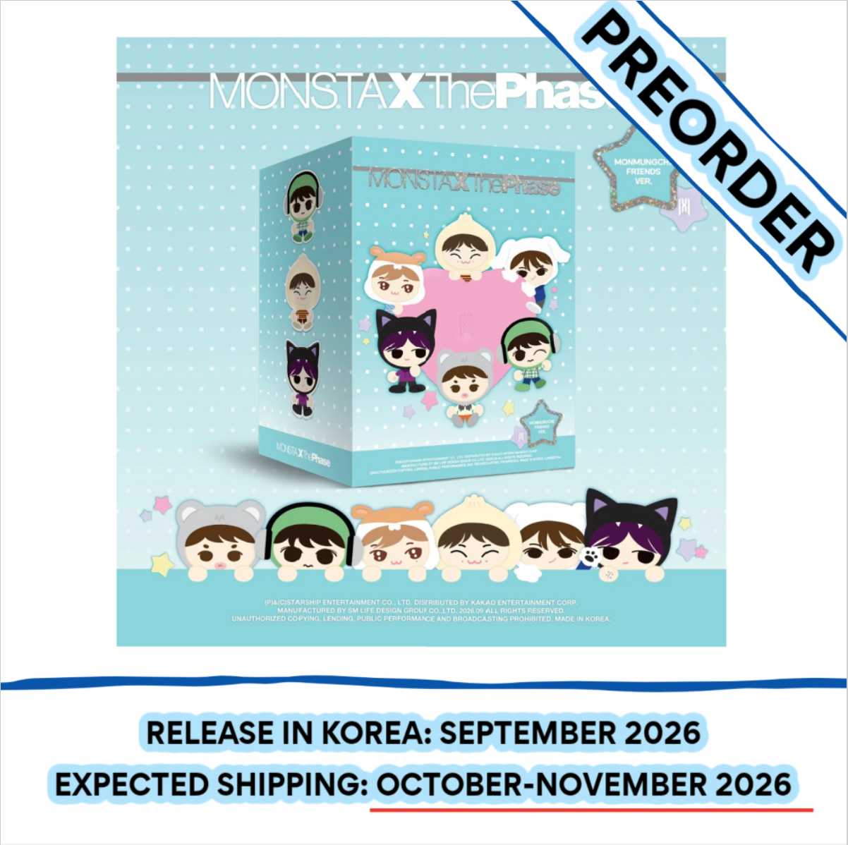 [PREORDER] [SHIPS IN OCT-NOV] MONSTA X - THE PHASE EP ALBUM MONMUNGCHI FRIENDS VER RANDOM (LIMITED)