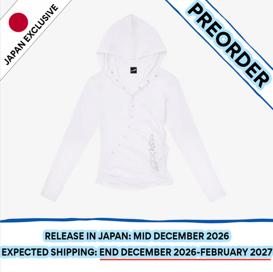 [PREORDER] [SHIPS IN DEC 2026-FEB 2027] Stray Kids - World Tour [RUN IT JAPAN] OFFICIAL MD 2ND LINEUP - HOOD LONG SLEEVE T-SHIRT WHITE (Size Choice)