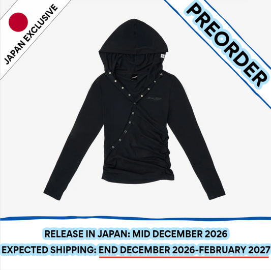 [PREORDER] [SHIPS IN DEC 2026-FEB 2027] Stray Kids - World Tour [RUN IT JAPAN] OFFICIAL MD 2ND LINEUP - HOOD LONG SLEEVE T-SHIRT BLACK (Size Choice)