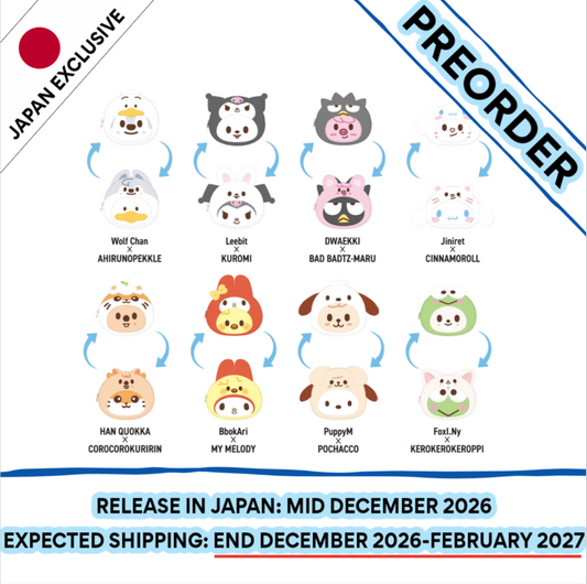 [PREORDER] [SHIPS IN DEC 2026-FEB 2027] Stray Kids - World Tour [RUN IT JAPAN] OFFICIAL MD 2ND LINEUP - SKZOO X SANRIO CHARACTERS REVERSIBLE POUCH (Skzoo Choice)