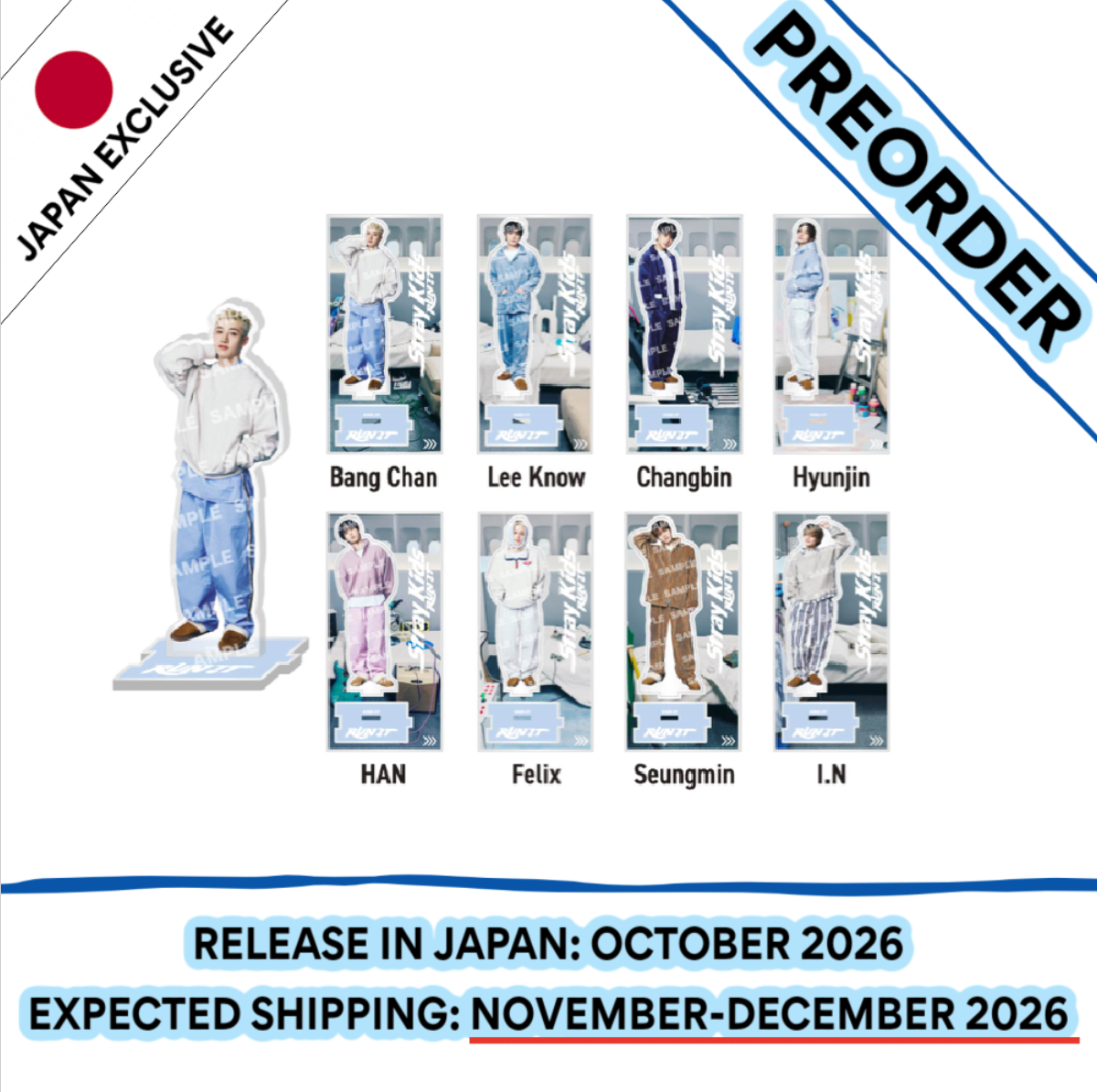 [PREORDER] [SHIPS IN NOV-DEC] Stray Kids - World Tour [RUN IT JAPAN] OFFICIAL MD 2ND LINEUP - ACRYLIC STAND [B] (Member Choice)