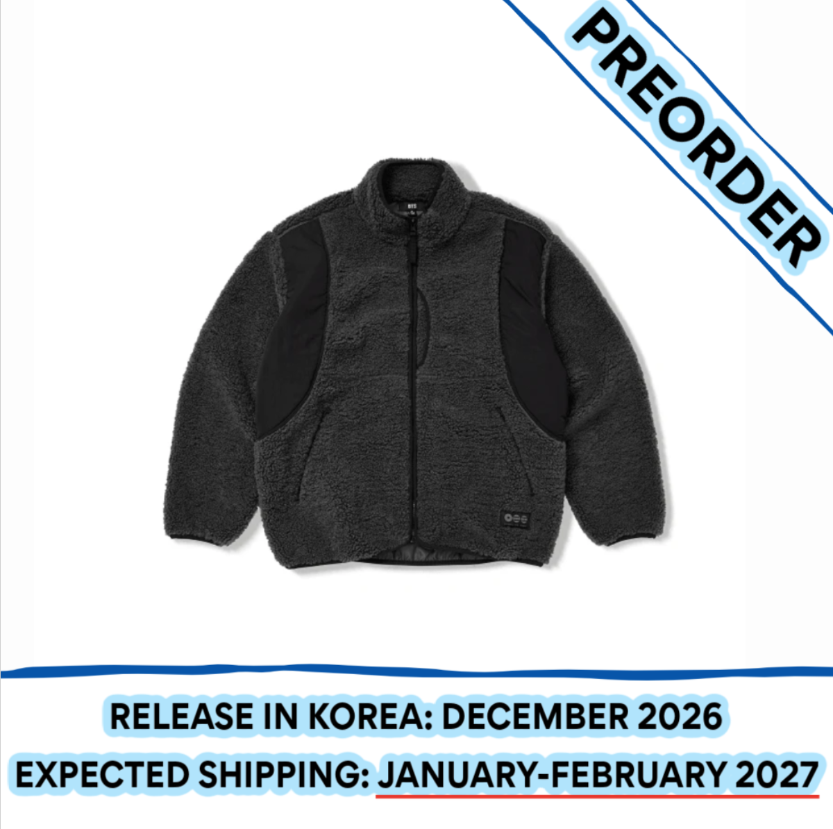 [PREORDER] [SHIPS IN JAN-FEB 2027] BTS - ARIRANG WORLD TOUR 2ND DROP OFFICIAL MD FLEECE JACKET (CHARCOAL)