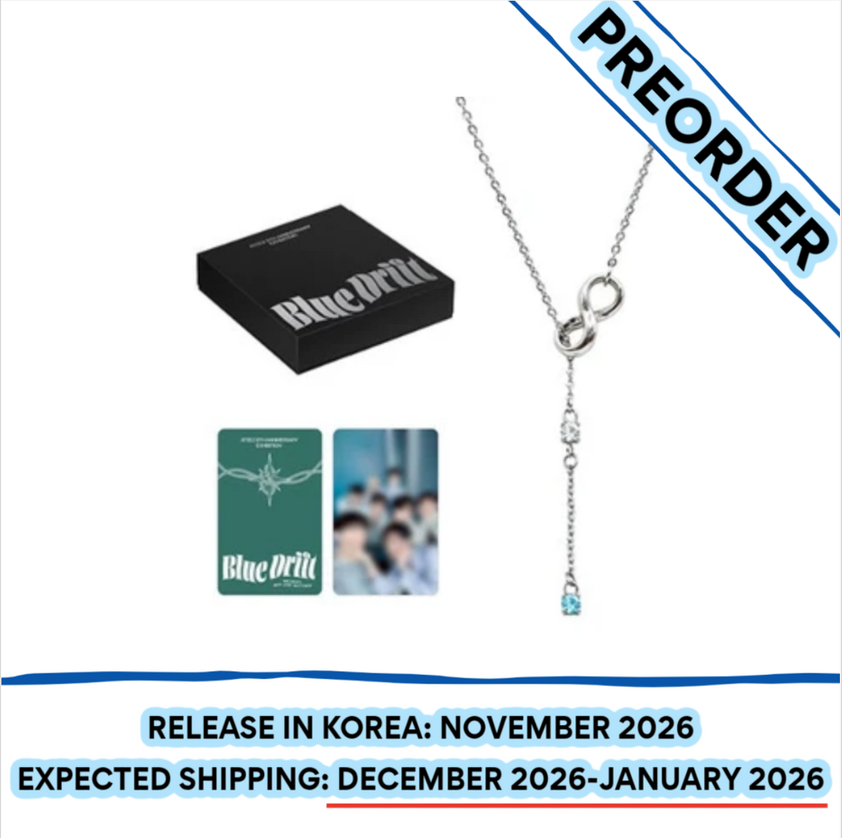[PREORDER] [SHIPS IN DEC 2026-JAN 2027] ATEEZ - '8TH ANNIVERSARY EXHIBITION: BLUE DRIFT' OFFICIAL MD - NECKLACE
