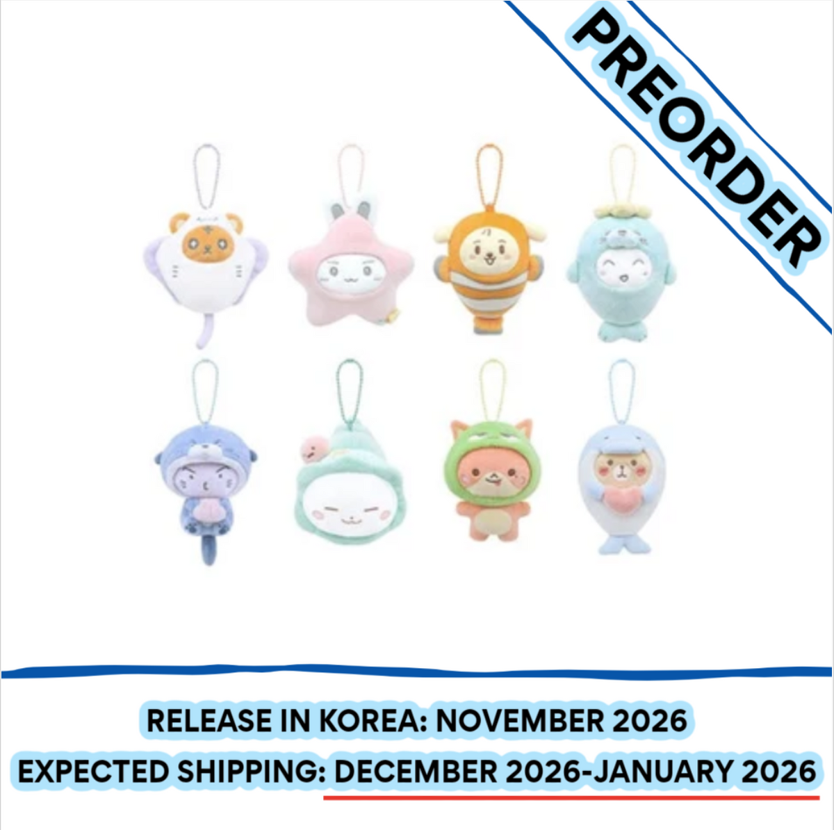 [PREORDER] [SHIPS IN DEC 2026-JAN 2027] ATEEZ - '8TH ANNIVERSARY EXHIBITION: BLUE DRIFT' OFFICIAL MD - PLUSH SEA COLLECTION (Member Choice)
