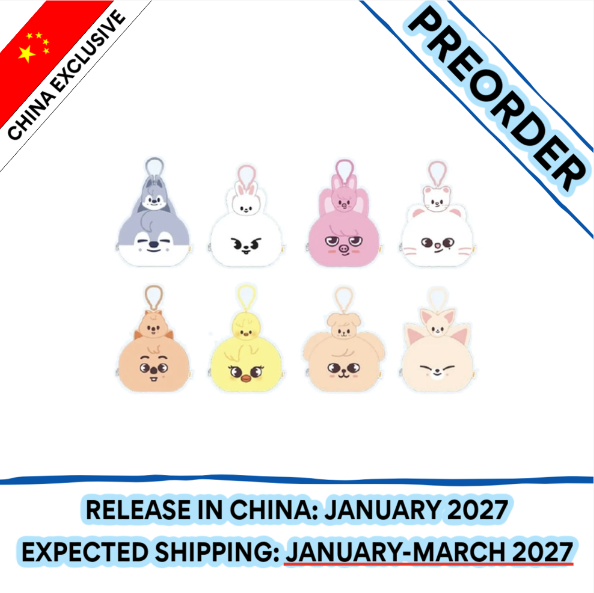 [PREORDER] [SHIPS IN JAN-MAR 2027] Stray Kids - [SKZOO EVERYWHERE ALL AROUND THE WORLD IN CHINA] OFFICIAL MD - REEL FACE SET (Member Choice)