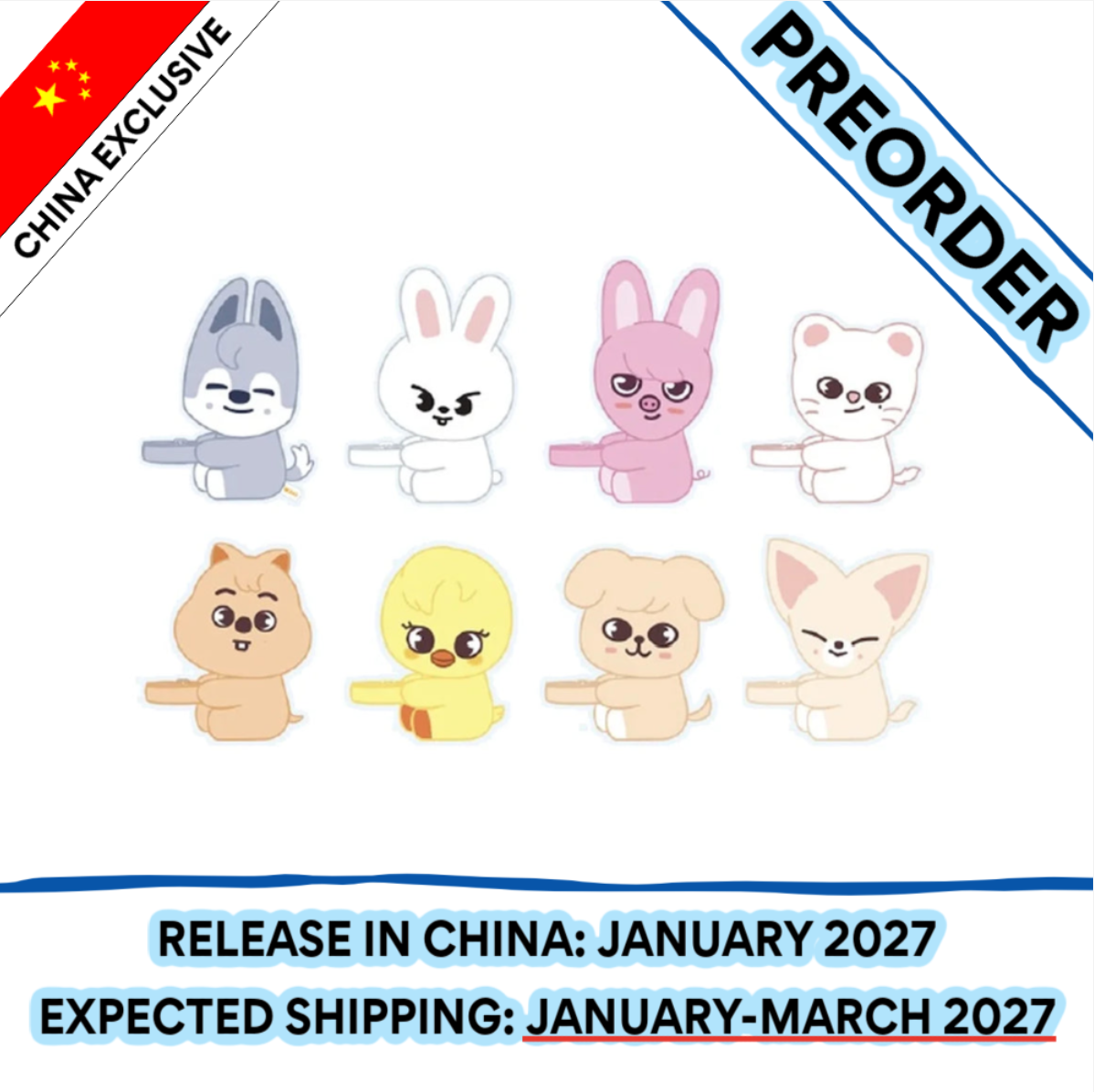 [PREORDER] [SHIPS IN JAN-MAR 2027] Stray Kids - [SKZOO EVERYWHERE ALL AROUND THE WORLD IN CHINA] OFFICIAL MD - STRAP PLUSH (Member Choice)