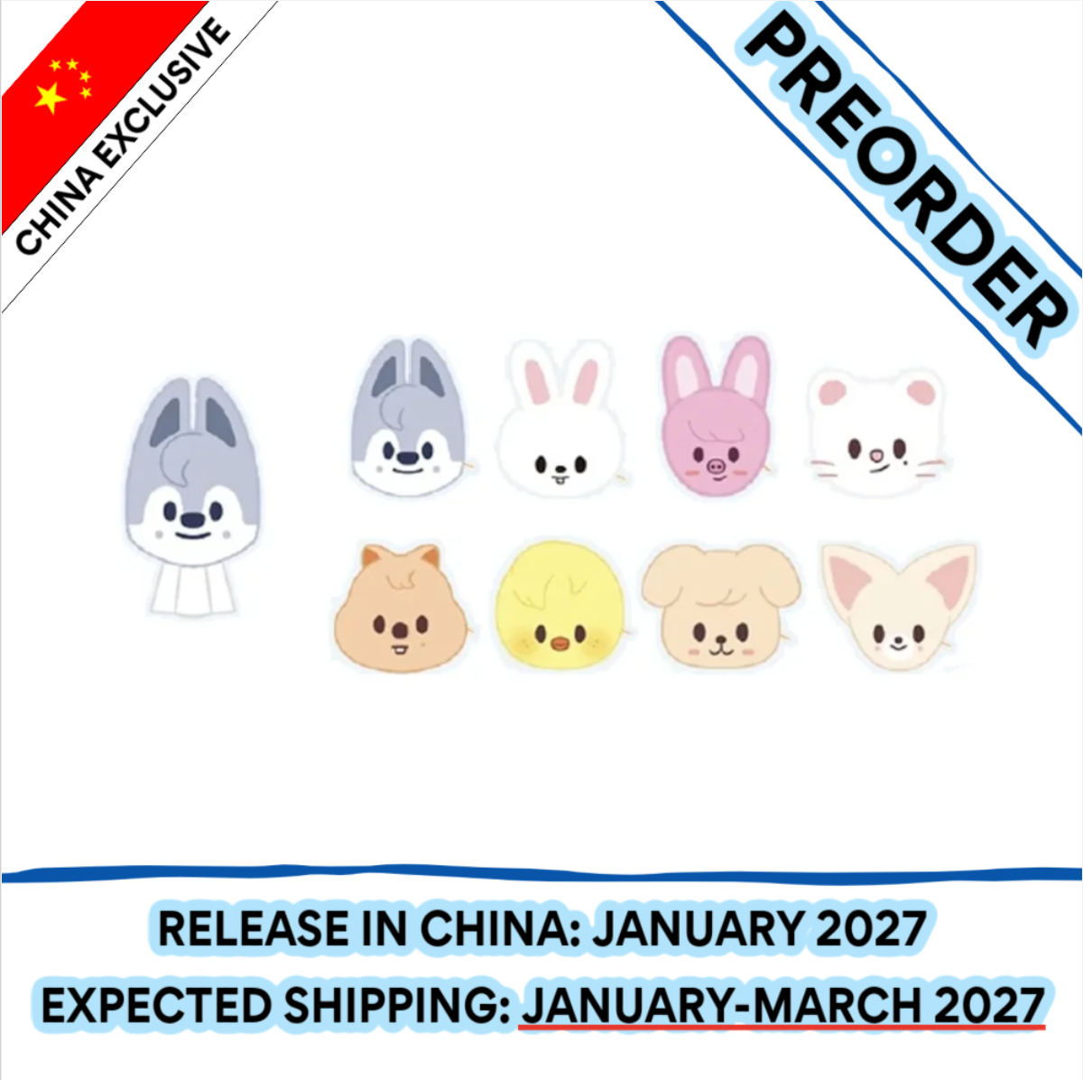 [PREORDER] [SHIPS IN JAN-MAR 2027] Stray Kids - [SKZOO EVERYWHERE ALL AROUND THE WORLD IN CHINA] OFFICIAL MD - PLUSH TISSUE BOX COVER (Member Choice)