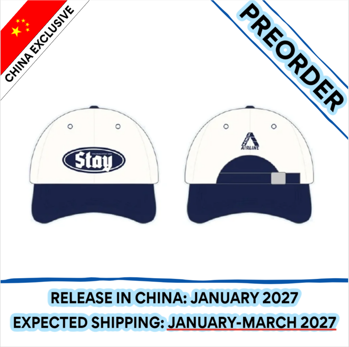 [PREORDER] [SHIPS IN JAN-MAR 2027] Stray Kids - [SKZOO EVERYWHERE ALL AROUND THE WORLD IN CHINA] OFFICIAL MD - BASEBALL CAP