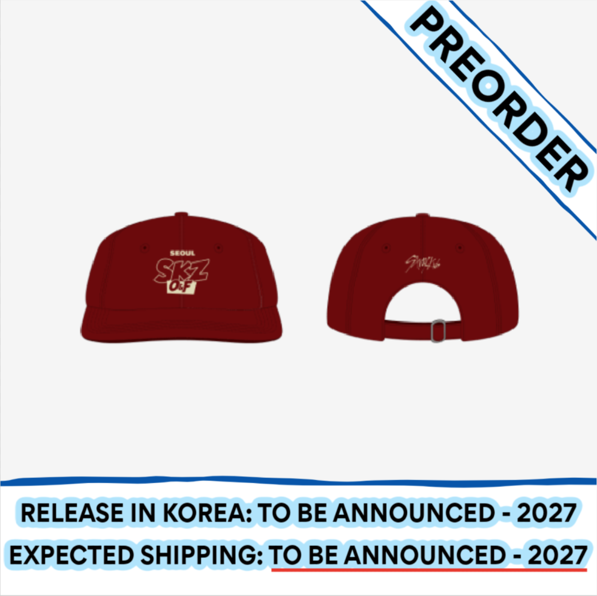 [PREORDER] [SHIPPING TBA 2027] Stray Kids - [ODD & FRESH POP-UP] OFFICIAL MD - BALL CAP SEOUL Ver. + POB