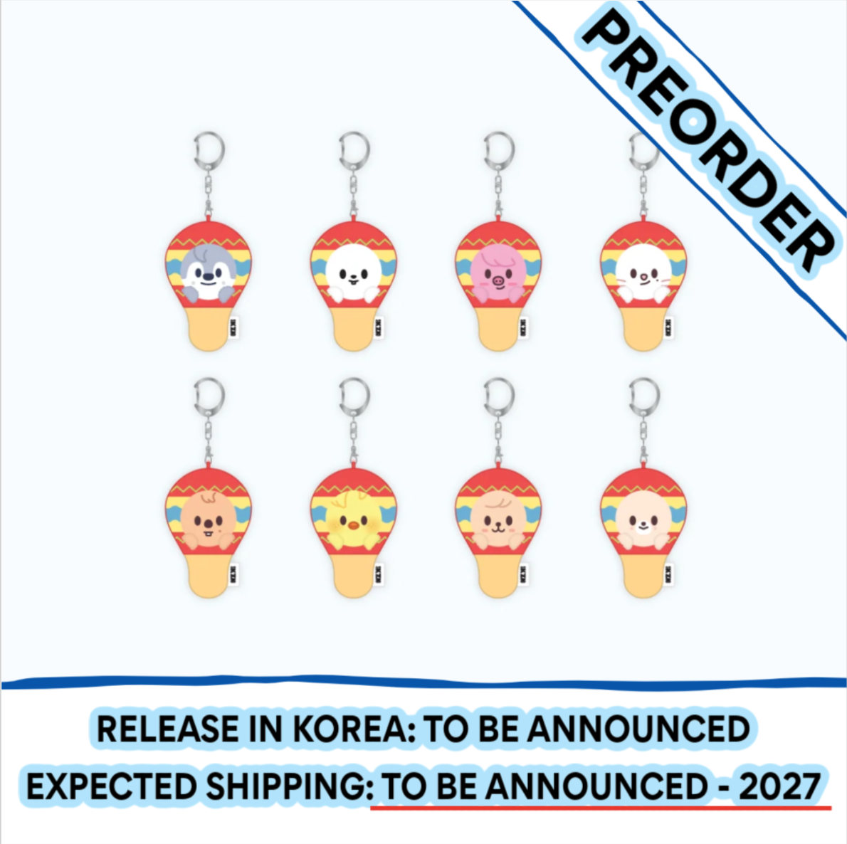 [PREORDER] [SHIPPING TBA 2027] Stray Kids - [SKZOO EVERYWHERE ALL AROUND THE WORLD] Global POP-UP STORE IN LATAM OFFICIAL MD - SKZOO KEYRING (Member Choice) + POB