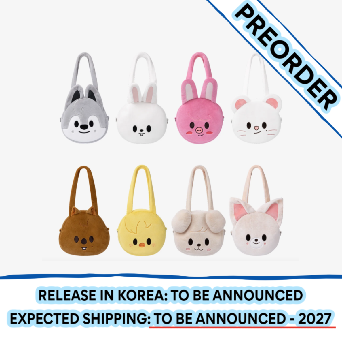 [PREORDER] [SHIPPING TBA 2027] Stray Kids - [SKZOO EVERYWHERE ALL AROUND THE WORLD] Global POP-UP STORE IN LATAM OFFICIAL MD - SKZOO FACE SHOULDER BAG (Member Choice) + POB