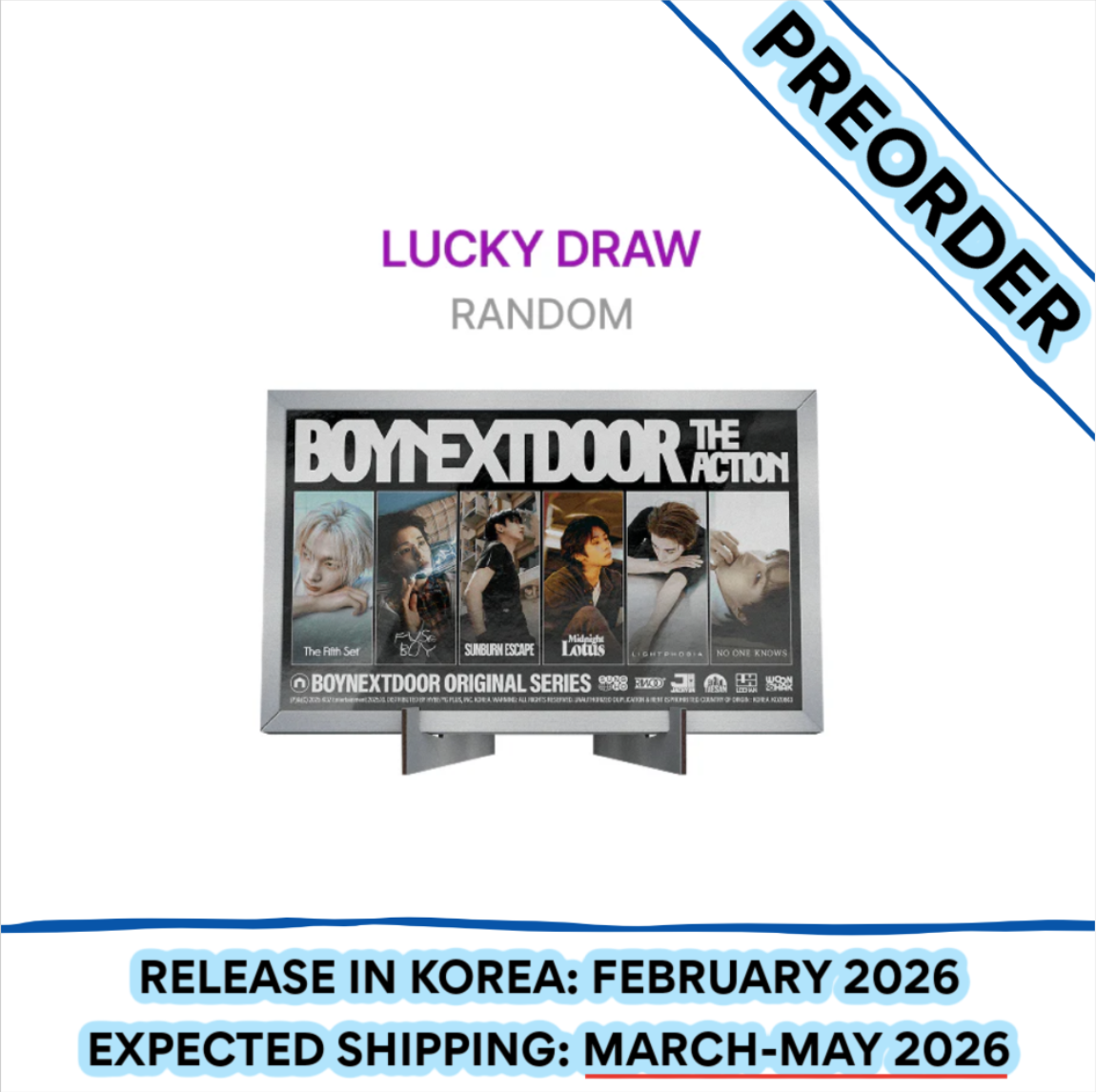 [PREORDER] BOYNEXTDOOR - THE ACTION 5TH EP Album Weverse Shop New Year Message Lucky Draw Event Frame Ver. (Random)