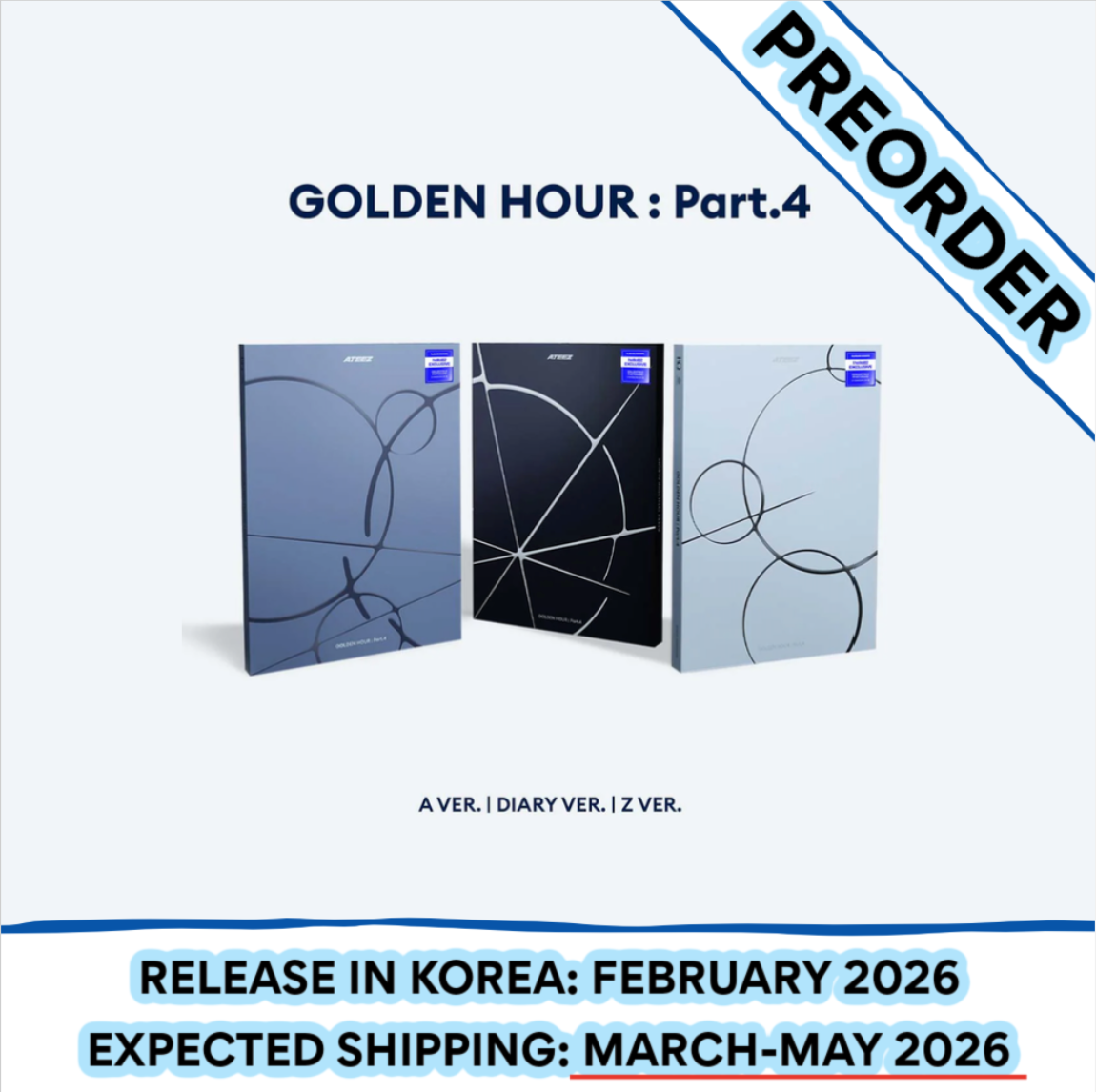 [PREORDER] ATEEZ - GOLDEN HOUR : PART.4 13TH MINI ALBUM STANDARD Europe hello82 Exclusive