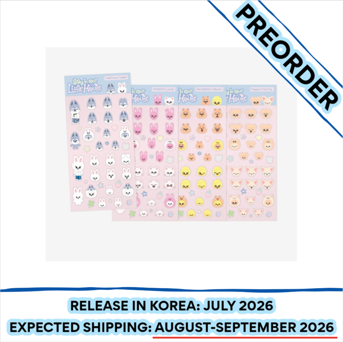 [PREORDER] Stray Kids 6TH FANMEETING OFFICIAL MD [STAY in Our Little House] - SKZOO 3D STICKER (Ver. Choice)